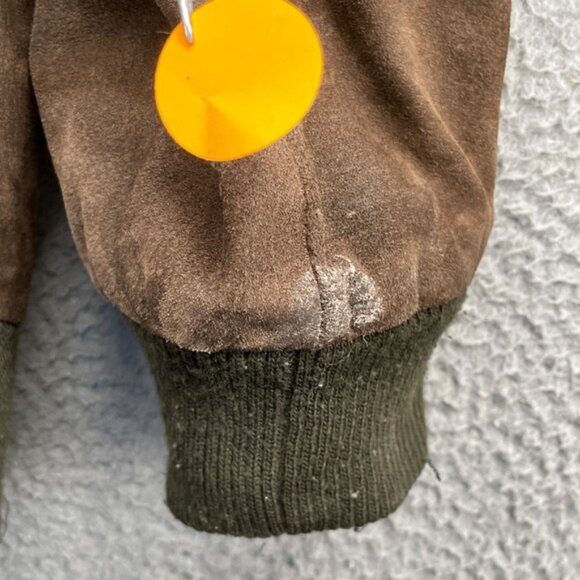 Wear Me Out Suede Bomber Jacket Men Large Brown Grandpa Academia Moto Streetwear - Picture 10 of 12